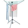 Relaxdays Stendibiancheria da Giardino, 15 m di Filo, Stendino Pieghevole per Esterni, per Campeggio & Balcone, Argento