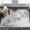 Fenisonavy Tappeto Salotto Moderno Pelo Corto Tappeti Moderni Soggiorno Tappeti Camera da Letto Tappeti Salotto Grandi Dimesnioni Motivo Astratto Vintage (60 x 110 cm, Lago Blu/Grigio/Beige)