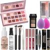 fenshine Set di trucco professionale tutto in uno, Fenshine Cosmetic Make Up Starter Kit con borsa di stoccaggio Viaggio portatile Make Up Palette Ombretto Fondazione Lip Gloss per adolescenti e adulti (16PCS)