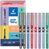 PILOT V5 Hi-Tecpoint - Penna roller a punta fine da 0,5 mm, 2 x inchiostro nero, blu, azzurro, verde, viola, rosa e rosso, confezione regalo in cartone, confezione da 8