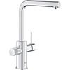 GROHE Blue Pure Minta, Miscelatore Monocomando per Lavello con Doccetta Estraibile, Bocca L, da Utilizzare con Set di Filtrazione (da Ordinare Separatamente), 30601000