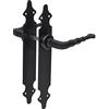 Amig - Set di 2 Maniglie per Porte da Passaggio Mod.101P - 280 x 45 x 3,5 mm - Quadro da 8 mm - Stile Forgiato - In Zama con Finitura Nera
