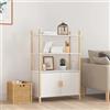 WEMYUFURN Credenza Bianca 80x40x121 cm in Legno Multistrato, Mobile Credenza, Mobile Ingresso, Mobili Soggiorno, Mobili Ufficio, per Organizzare i tuoi Oggetti