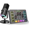 FIFINE XLR Streaming Microfono Dinamico per Podcasting, Mixer Audio PC con Interfaccia XLR (AM8 + SC3)