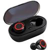 Generic Mini auricolari wireless Bluetooth 5.0, scatola nera, rosso nuovo, bianco, 8-201