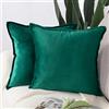 Madizz 2 Pezzi Federe in Velluto Copricuscini Morbido Decorativo Fodere per Cuscino Lusso Stile per Divano Camera da Letto Verde Scuro Quadrate 55x55 cm