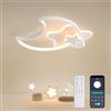 KAUCQI Lampadario Cameretta Bambini Plafoniera Led Soffitto 55CM Stella Lampade a Soffitto Bambino Lampadario Bambini Dimmerabile con Telecomando 3000-6000K Luna Lampada da soffitto
