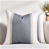 DecorMommt Copricuscini Divano 40x40 2 Pezzi di Federa Moderna di Beige e Grigio Giunzione Quadrato Cuscino Cuscini per Divano Grigio per Divano da Letto Soggiorno Decorazione Della Casa