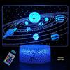 YTDZLTD Illusione Ottica 3D Pianeta Stella Luce Notturna Telecomando 16 Colori Mutevoli USB Potere Toccare Cambiare Arredamento Lampada LED Lampada da Tavolo Bambini Brithday Natale Regalo