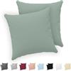 Twinzen® Federe Cuscino Letto (Set di 2) - Verde - Per i Cuscini 30x30 cm - 100% Jersey di Cotone - Copricuscino Letto - Federe Cuscino Letto con Cerniera - Fodera Protezione per Cuscino