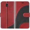 BoxTii Cover per Galaxy J5 2017, Custodia in PU Pelle Portafoglio per Samsung Galaxy J5 2017, Magnetica Cover a Libro con Slot per Schede, Rosso