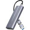 ORICO Case SSD M.2 NVMe 40Gbps USB4, Installazione senza attrezzi, Case SSD interno NVMe per Thunderbolt 4/3, USB 3.2/3.1/3.0/2.0, Fino a 3500MB/s, Raffreddamento in alluminio - ACOM2