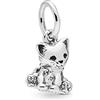 FGT Ciondolo con labrador, bulldog, bull terrier, gattino, gatto, S925, compatibile con braccialetti Pandora, gioielli di compleanno, regalo per donne, figlia, sorella, nipote, famiglia, Misura unica