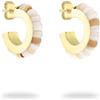 Tamaris orecchino a cerchio per donna, orecchini wasserfest in acciaio inossidabile con bunten Steinchen, Gold
