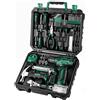 DEKO Cassetta Attrezzi Completa con Trapano Avvitatore Batteria 8V, 126 Pezzi Valigetta con Set Completo di Punte (Verde)