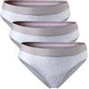 DANISH ENDURANCE Bikini Donna in Cotone Biologico - Intimo Morbido e Traspirante, Slip Comodi da 3 o 6 Paia, Grigio, M