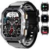 OUKITEL BT101 Smartwatch Uomo - Smartwatch Militare Uomo Fitness con Chiamate Bluetooth, 2,02 Pollici Orologio Smart Watch Impermeabile, 410mAh/Sonno/100+ Modalità Sport per Android iOS