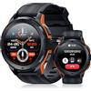 OUKITEL BT10 Smartwatch Uomo Orologio Intelligente con Chiamate Bluetooth Android iOS Compatibile 1,43" AMOLED Fitness Watch Sportive Cardiofrequenzimetro Impermeabile IP68 Notifiche Whatsapp