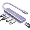 UGREEN Hub USB C HDMI 4K 5 En 1 Adattatore Type C 5Gbps Compatibile con MacBook Pro Air M2 M1, iPad, iPhone 16 Plus Max, Galaxy S24 Ultra, Surface (Viola)