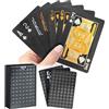 WUGAUWOR Carte da Gioco dal Negro Impermeabili in Plastica, 1 Mazzo di Carte da Poker Nere, Carte Poker Professionali per Blackjack Canasta Bridge, Giochi di Carte da Adulti e Viaggio