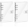 WUSANNA 2 Pezzi Raccoglitore Ad Anelli A6,Raccoglitore a 6 Anelli,Raccoglitori Ad Anelli A6,Copertina Protettiva per Quaderni in Pvc Morbido Trasparente,Per Varie Scene Come Uffici E Scuole (Trasparente)