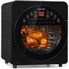 KLARSTEIN AeroVital Easy Touch - Friggitrice ad Aria Calda e Forno, Friggitrice Aria, Volume: 14 Litri, 1700 W, 16 Programmi, Cool Touch Housing, Timer: 60 minuti/8h per Essiccazione, Nero