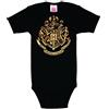 Logoshirt Film - Harry Potter - Hogwarts - Emblema - Tutina neonata - Baby Body - Nero - Design Originale Concesso su Licenza, Taglia 62/68, 3-6 Mesi