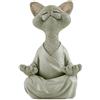 JFSM INC. Stravagante Statuetta di Gatto Grigio Buddha Meditation Yoga da Collezione - Collezione di Gatti Felici - Regali per Amante dei Gatti per Donne, Regali per Amanti dei Gatti per Uomini