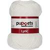 Puppets Lyric - Filato per uncinetto, spessore 8, 50 g, lunghezza 70 m, colore: Bianco
