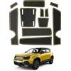 CDEFG Compatibile con Jeep Avenger 2023 2024, Tappetino Antiscivolo Antipolvere Antigraffio Tappetini in Gomma Portabicchieri Auto Avenger EV Hybrid 2023 Accessori (Giallo)