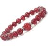 ThurColas Bracciale da donna in perline di corniola rossa e perline tibetane