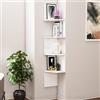 Hanah Home Stylish Wall Shelf, bianco, 29,6 x 29,6 x 155,2 cm, 100% melamina rivestita, spessore 18 mm, soluzione versatile per gli spazi moderni