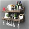Hanah Home Rustic Bohemian Wall Shelf (2 pezzi), legno solido, 90 x 13 x 20 cm, finitura noce, montaggio a parete, elegante per decorazioni e organizzazione della casa