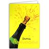 Afie 69-8113 - Carta FLUO felice anno nuovo, con busta, 12 x 17,5 cm, illustrazione apertura tappo bottiglia di champagne bolle di felicità, inchiostri fluo, creati e fabbricati in Francia