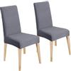 LANSHENG Coprisedie, Elasticizzato Coprisedie con Schienale, Moderno Coprisedia Lavabile Estraibile, Fodere Coprisedie Universale per Sala da Pranzo Cucina, Coperture per Sedie (Grigio, 2 Pezzi)