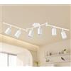 GeyouLux Lampada Faretti da Soffitto Orientabili, GU10 Faretti LED Soffitto Bianco, Moderna Plafoniera LED Faretti 6 Luce, Lampadario Faretti per Cucina, Soggiorno, Cameretta (Senza Lampadina)