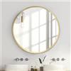 zenmag Specchio rotondo, 70 x 70 cm, rotondo con cornice in metallo dorato, di alta qualità, per bagno, soggiorno e molto altro ancora