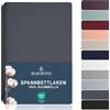 BARBONS - Lenzuola Matrimoniali Cotone 180x200 cm - Certificato Oeko-Tex, Con Angoli Morbido e Traspirante, Adatto per letto Copriletto, Facile da Lavare Lenzuolo Matrimoniale King Size - Grigio Scuro
