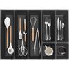 JEHONN Portaposate da Cassetto, Porta Posate Cucina Organizer Cassetti Regolabile, Grande Utensili Organizzatore per Cucchiai, Forchette e Coltelli, (Nero)