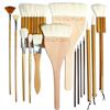 GACDR Pennelli per ceramica per smaltatura, set da 15 pennelli in ceramica con scatola portaoggetti, pennelli in lana, bambù, nasello, per ceramica, acrilico, acquerello, PB-AM-017