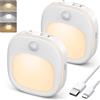 ANOPU Luce Notturna [2 Pezzi] 3 Colori Con Sensore Movimento e Crepuscolare, Tipo-C Ricaricabile per Bambini, 5 Luminosità LED Con Sensore di Movimento per Corridoio, Scale, Bagno
