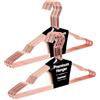 Qualsen Grucce Appendiabiti in metallo, Oro Rosa 20 Pezzi, Adulto 42cm | Acciaio Inossidabile Appendini Armadio con Scanalature Non Scivola Salvaspazio, per Magliette, Giubbini, Cappotti, Camicie