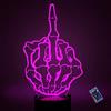 YTDZLTD Creativo 3D Dito Medio Luce Notturna 16 Colori Mutevoli Telecomando USB Potere Toccare Cambiare Illusione Ottica Lampada Arredamento Lampada LED Lampada da Tavolo Bambini Brithday Natale Regalo