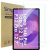 Simpeak 2 Pack Pellicola Protettiva Compatibile con Lenovo Tab P12 / P12 Pro/Idea Tab Pro 12.7, Vetro Temperato Protezioni Schermo HD Anti-graffio,Facile da Installare