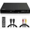 JOVELL Lettore DVD per TV con Uscita SCART, DVD-170 Multiregionale Lettore DVD HD 1080P per Casa | Nuovo Lettore CD DVD MP3 con Ingresso USB | Presa per Microfono | Cavo HDMI e RCA Inclusi (Corpo in Metallo)