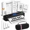 PokeLabel 300dpi Stampante Portatile A4, 2600mAh Stampante Termica Bluetooth per Cellulare/Tablet/PC/Laptop, Senza Inchiostro Stampa in Nero e Bianco, per 210mm/216mm/110mm/80mm/53mm Carta