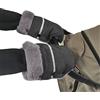 WD&CD Guanti Passeggino, Carrozzina Guanti con Striscia Riflettente, Guanti Passeggino Scaldamani,Guanti Antigelo Universali Impermeabili Extra Spessi Caldi per Passeggino/Rimorchio/Bicicletta- Grigio