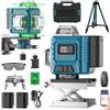 Kevsuvqin Livella Laser con Treppiede,Livella Laser Autolivellante 360 con 2x3000mAh Batterie & Indicatore LED, 4X 360 °Livello Laser,16 Linee Laser Verde/APP/Telecomando/IP54 Impermeabile,Antipolvere