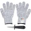 Leapiture Coltello Per Ostriche Guanti Per Apertura Ostriche Protezione di Livello 5 Kit Sgocciolatore Resistente All'abrasione Kit Per Apertura Ostriche Accessori Per Ristoranti Domestici