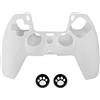 Szaerfa Custodia protettiva in silicone antiscivolo per gamepad adatta per Playstation5 Accessori compatibile per controller PS5 Cappuccio con impugnatura per pollice luminoso